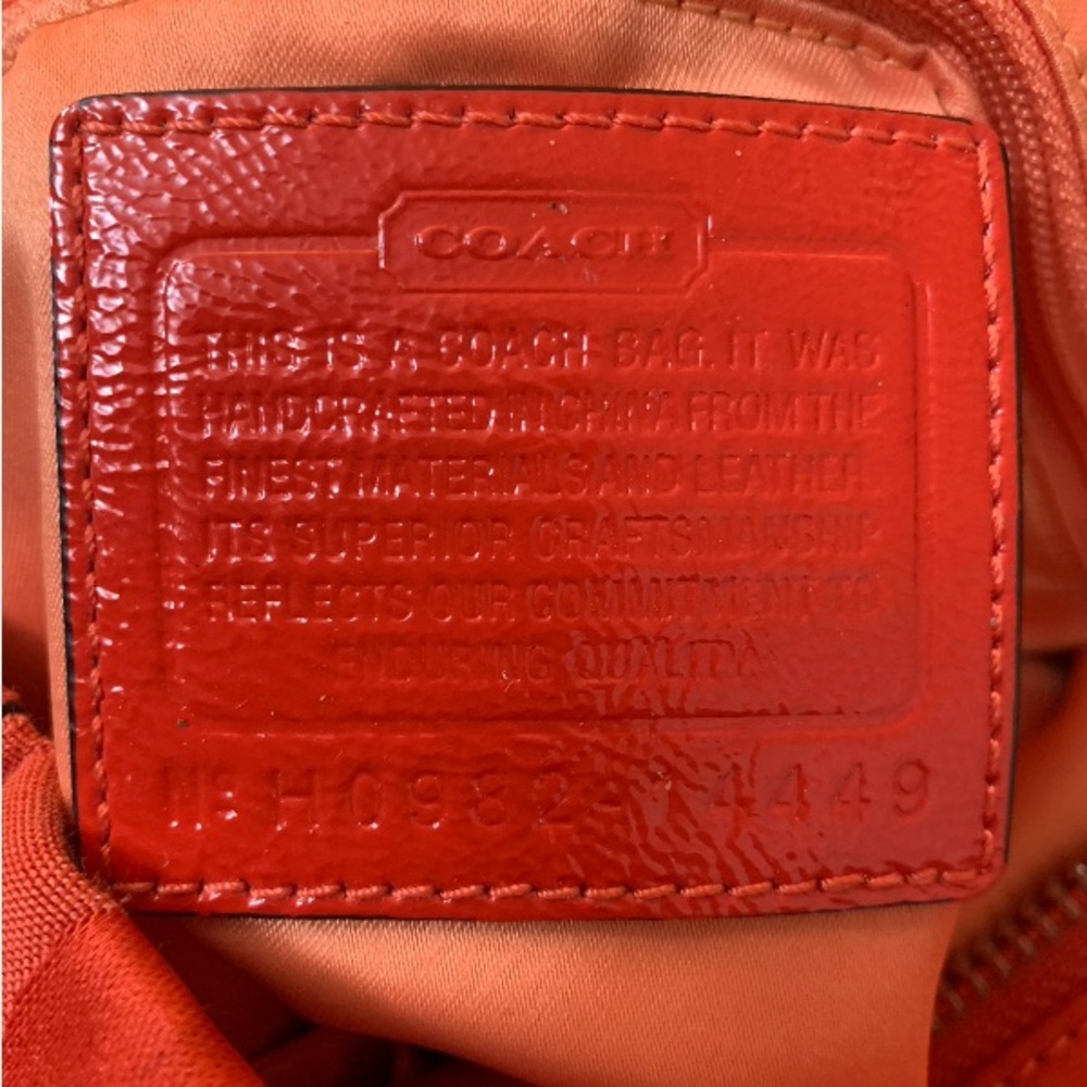 2008 Coach Alex Signature Coral Patent Leather/Satin Tote - Picture 3 of 8